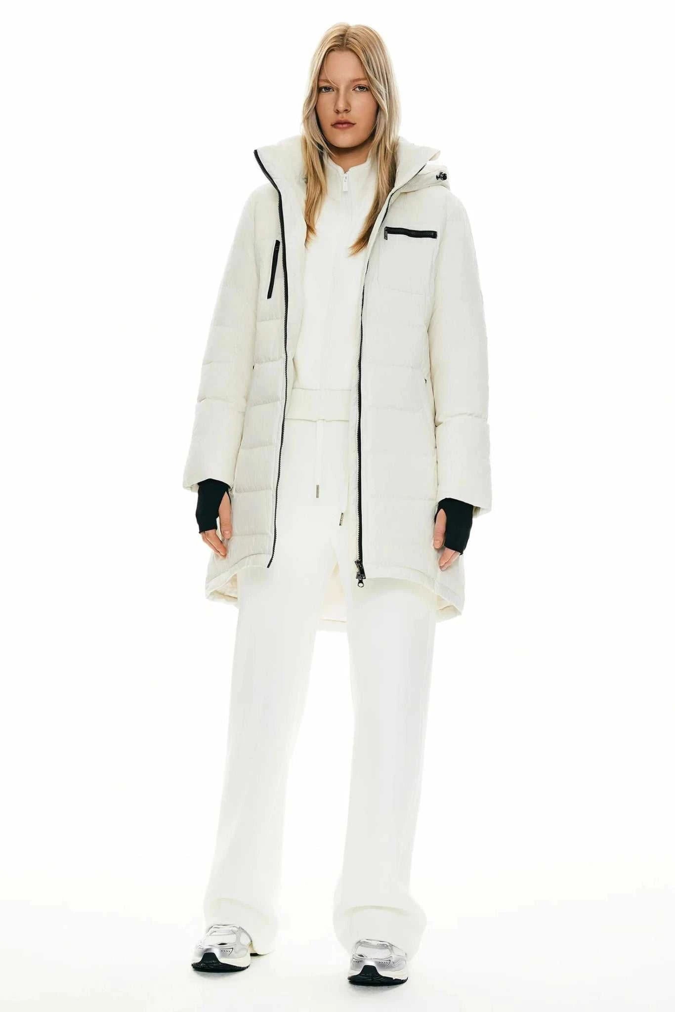 Slant Pocket Zip up Puffer Down Coat - Primrose Signature Boutique