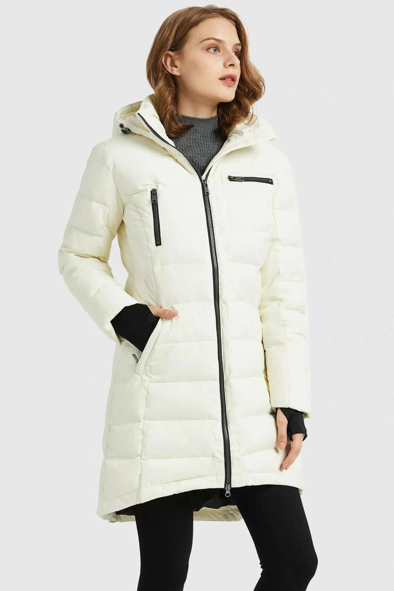 Slant Pocket Zip up Puffer Down Coat-zoom-