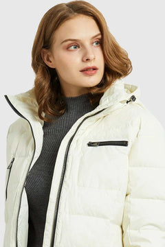 Slant Pocket Zip up Puffer Down Coat - Primrose Signature Boutique
