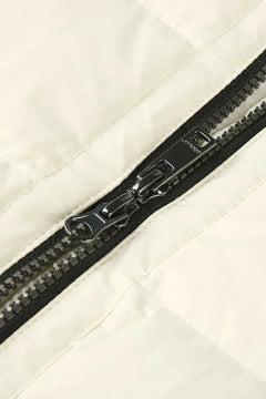 Slant Pocket Zip up Puffer Down Coat - Primrose Signature Boutique