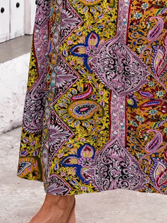 Slit Printed Elastic Waist Skirt - Primrose Signature Boutique