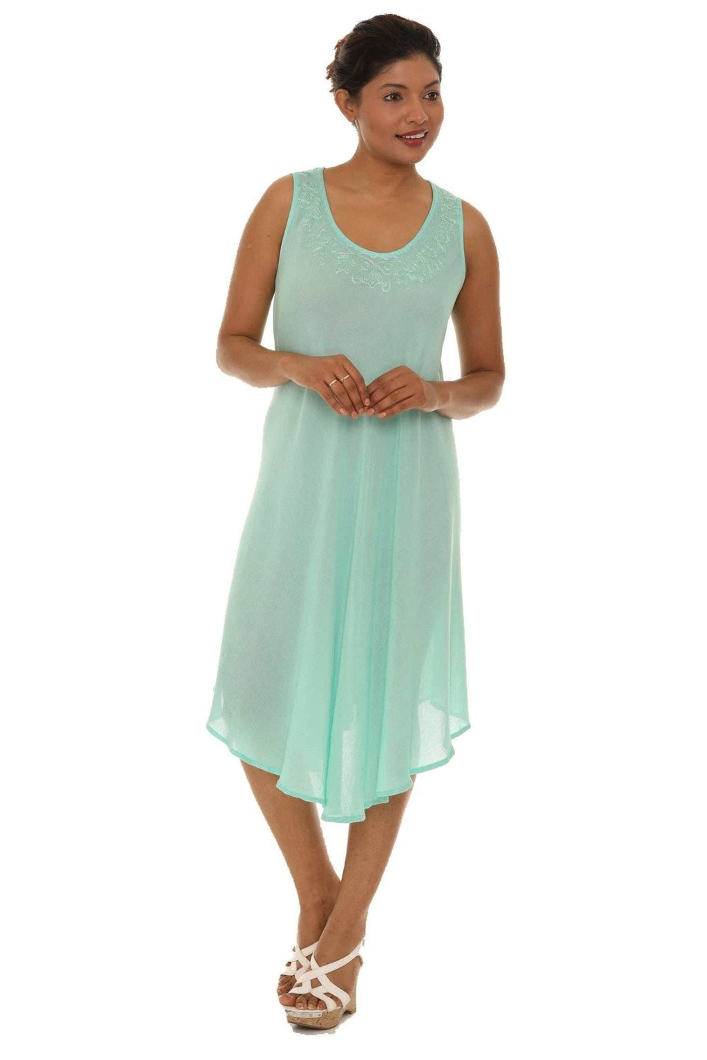 Solid Color Sleeveless Summer Dress  Shoreline Wear