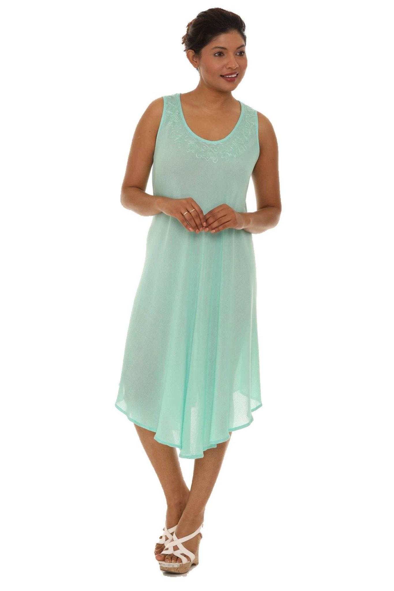 Solid Color Sleeveless Summer Dress  Shoreline Wear