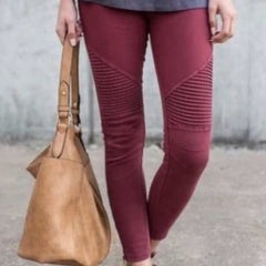 Stretch Moto Jeggings with Side Zippers - Primrose Signature Boutique