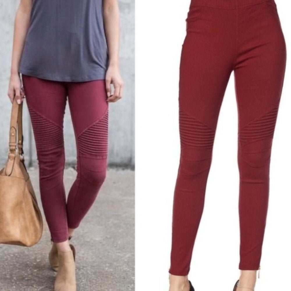Stretch Moto Jeggings with Side Zippers-zoom-3