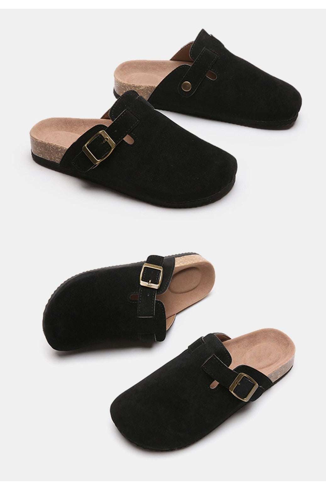 Suede Closed Toe Buckle Slide - Primrose Signature Boutique
