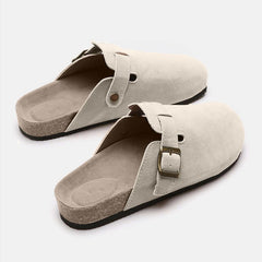Suede Closed Toe Buckle Slide - Primrose Signature Boutique
