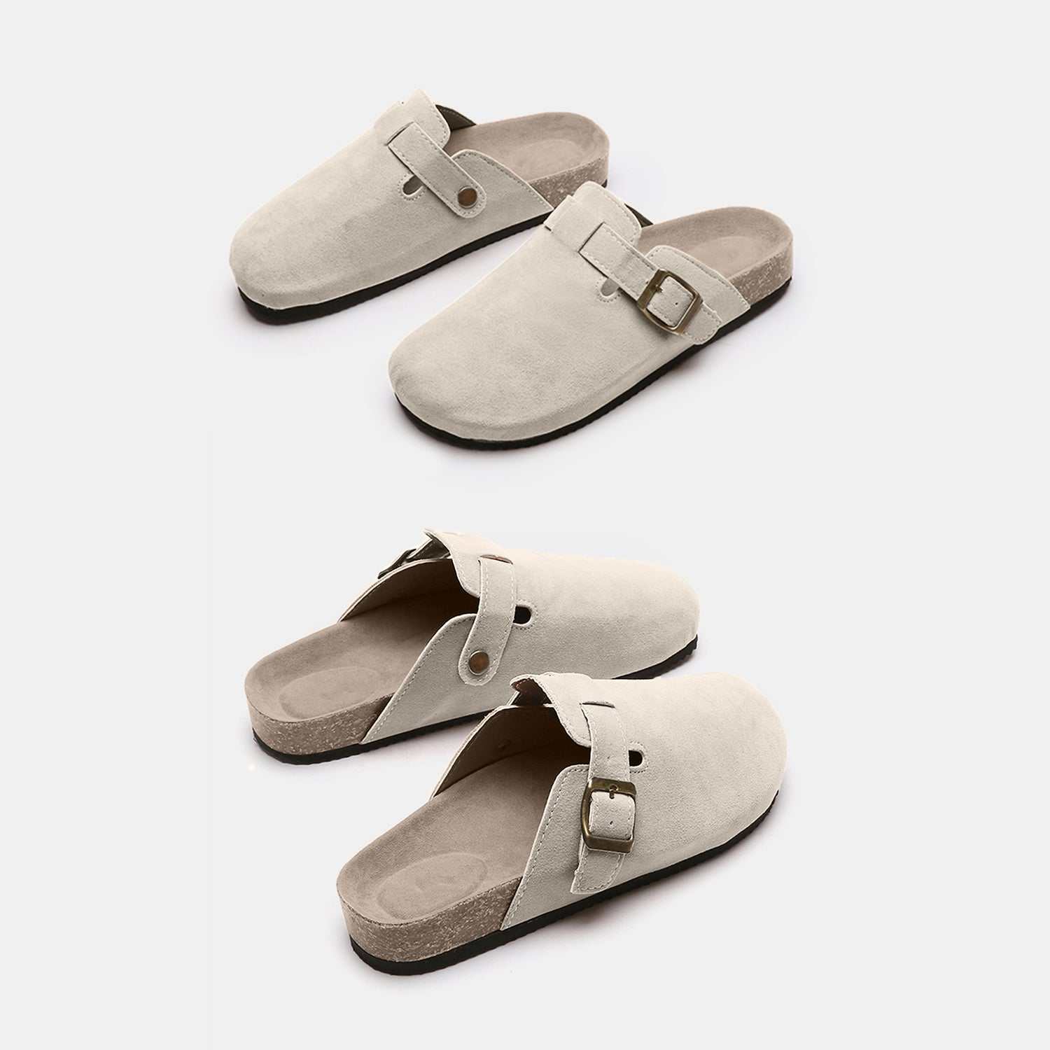 Suede Closed Toe Buckle Slide - Primrose Signature Boutique