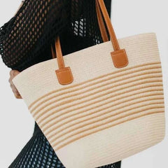 Tahiti Tote Straw Beach Bag - Cream - Primrose Signature Boutique