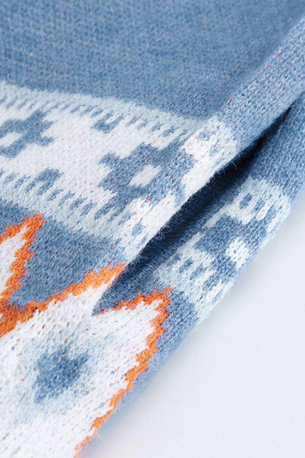 Threaded Pear - Ariah Aztec Print Open Front Knitted Cardigan-zoom-6