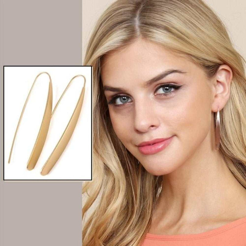 Unique Threader Earrings Gold-zoom-
