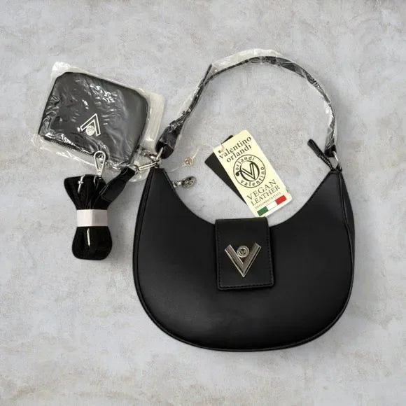 Valentino Orlandi Black Crescent Bag - Primrose Signature Boutique