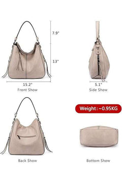 Vegan Leather Hobo Handbags Retro Large Size Shoulder Bag Bucket Purse - Primrose Signature Boutique