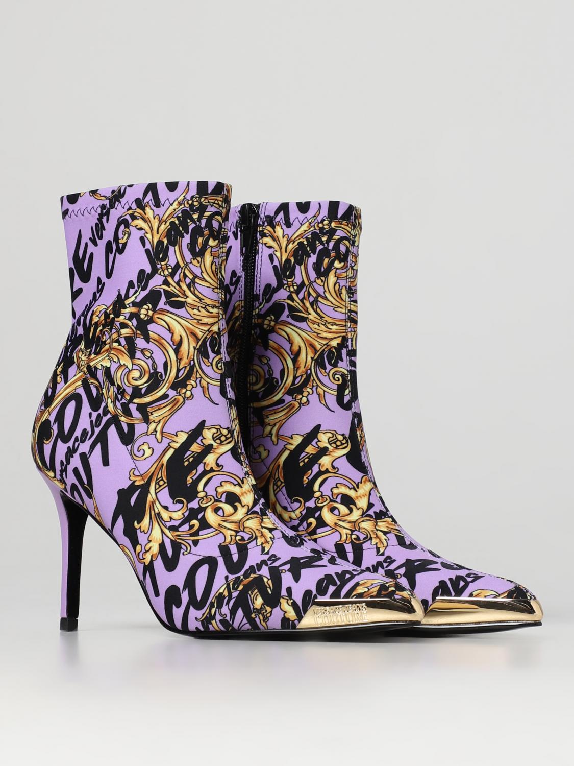 Versace Jeans Couture Purple Brush Scarlett Boots in Lilac