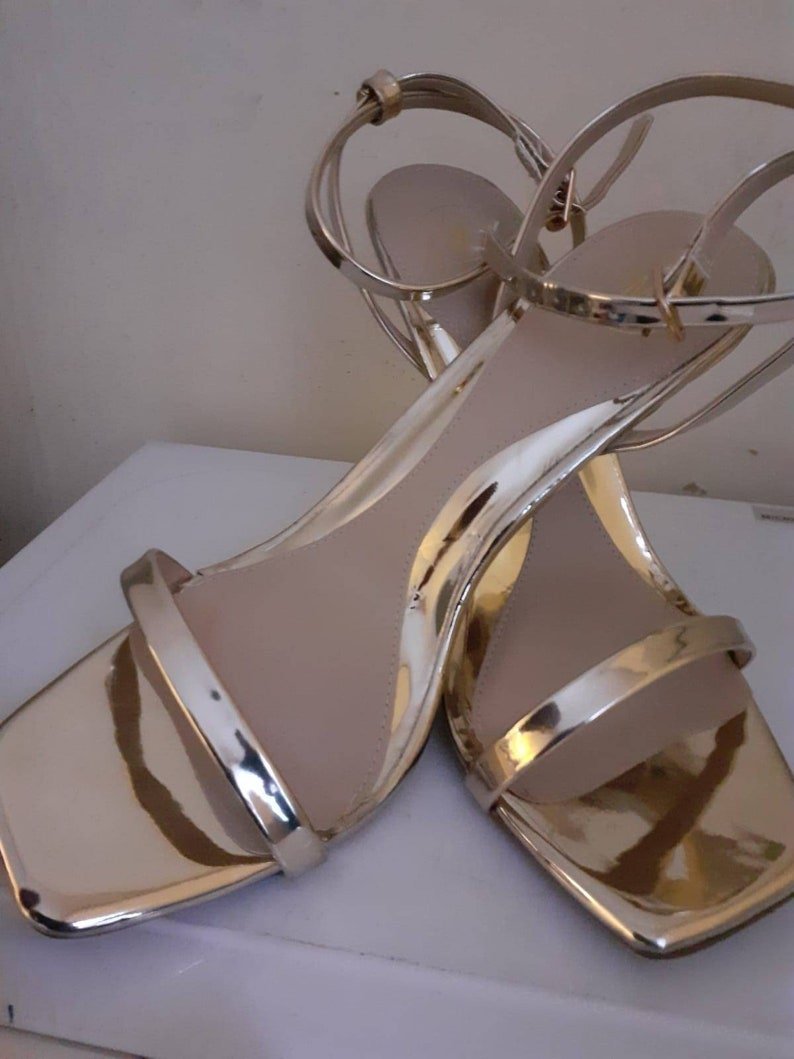 Vince Camuto metallic strappy heels - Primrose Signature Boutique