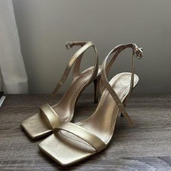 Vince Camuto metallic strappy heels - Primrose Signature Boutique