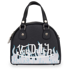Von Dutch City of Angels Silver Black/Blue Small Bowling Bag - Primrose Signature Boutique