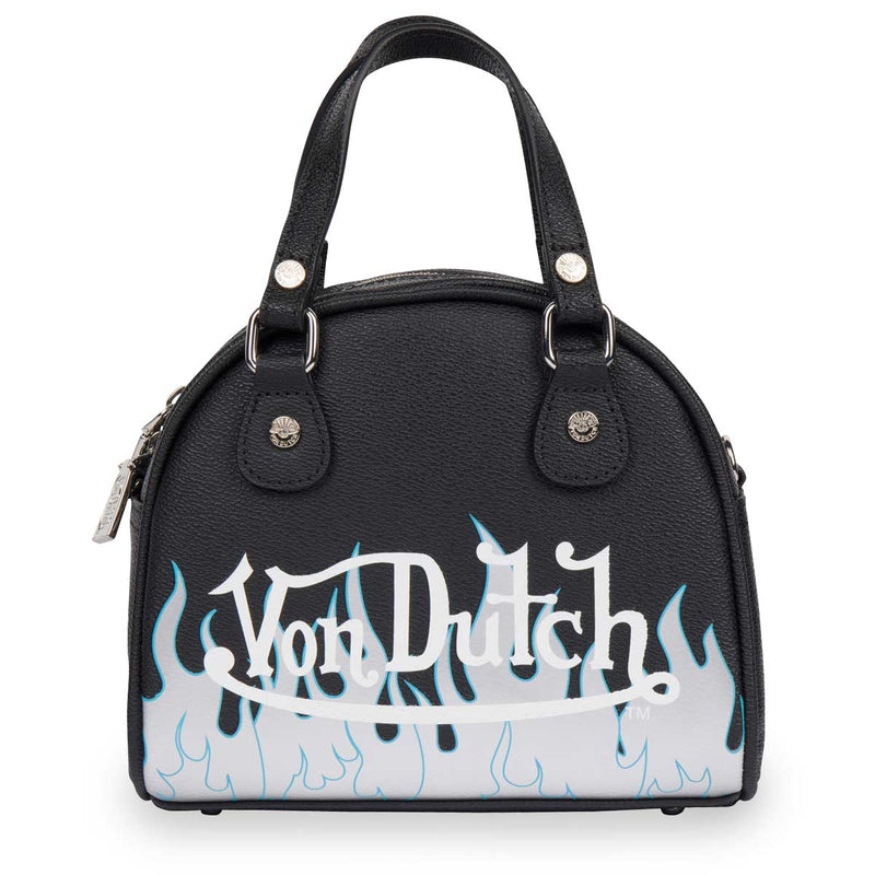 Von Dutch City of Angels Silver Black/Blue Small Bowling Bag-zoom-