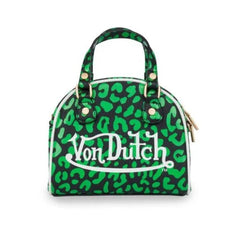 Von Dutch Lime and Black Cheetah Shoulder Crossbody Bowling Bag - Primrose Signature Boutique