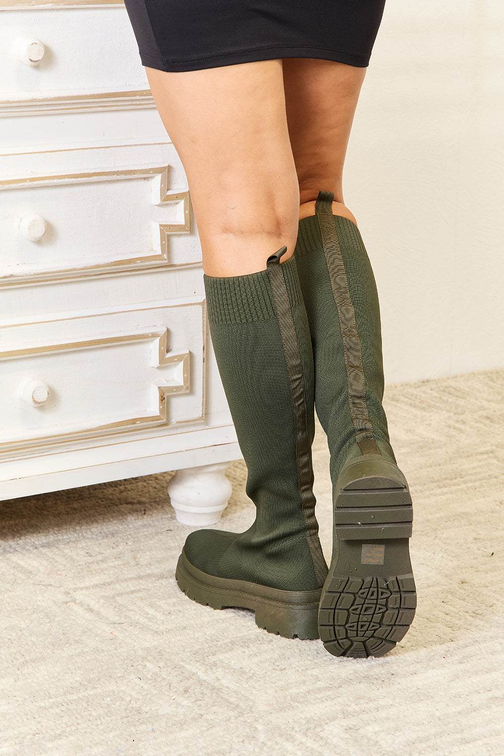 WILD DIVA Footwear Knee High Platform Sock Boots - Primrose Signature Boutique