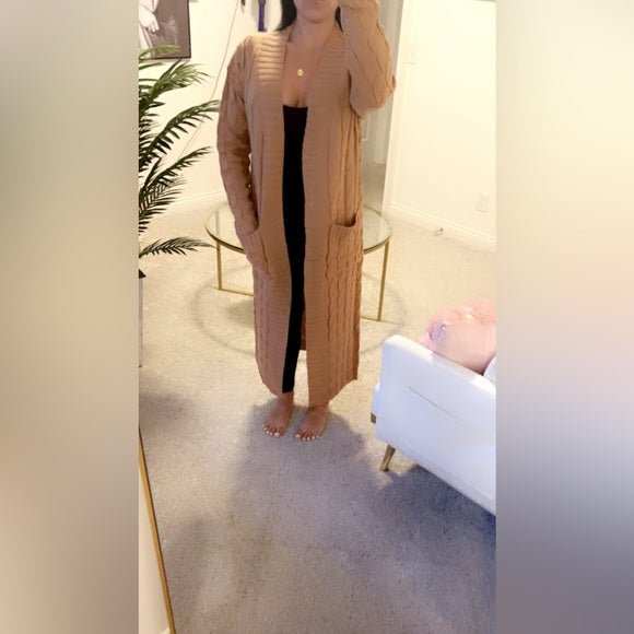 Women Hooded Open Front Cardigan Long Sweater - Primrose Signature Boutique