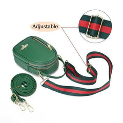 Women's Bee Vegan Leather Crossbody Bag Green - Primrose Signature Boutique