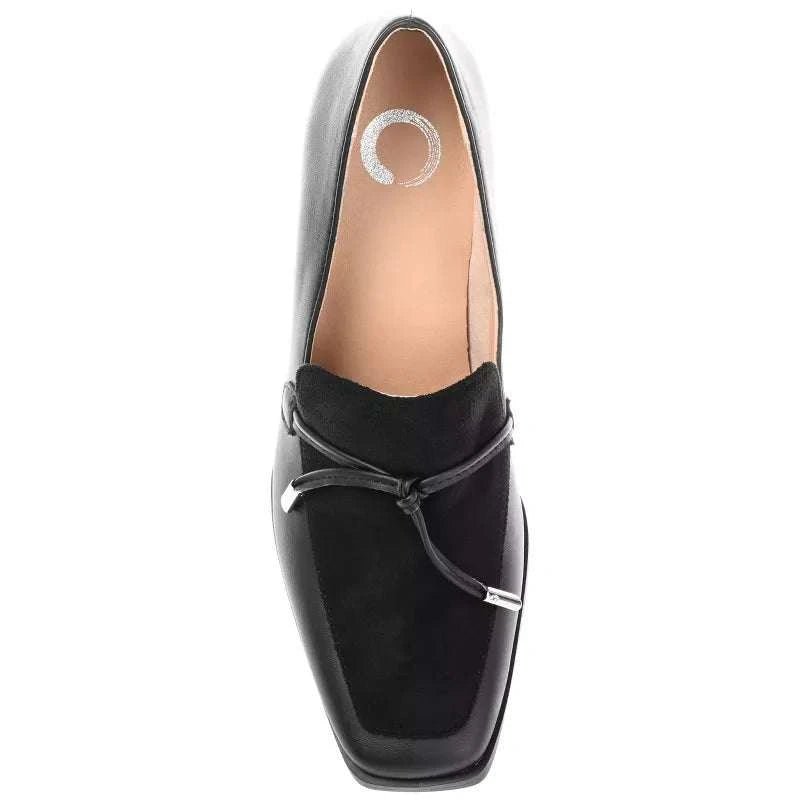 Women's Comfort Foam Square Toe Mid Stacked Heel Pumps - Primrose Signature Boutique