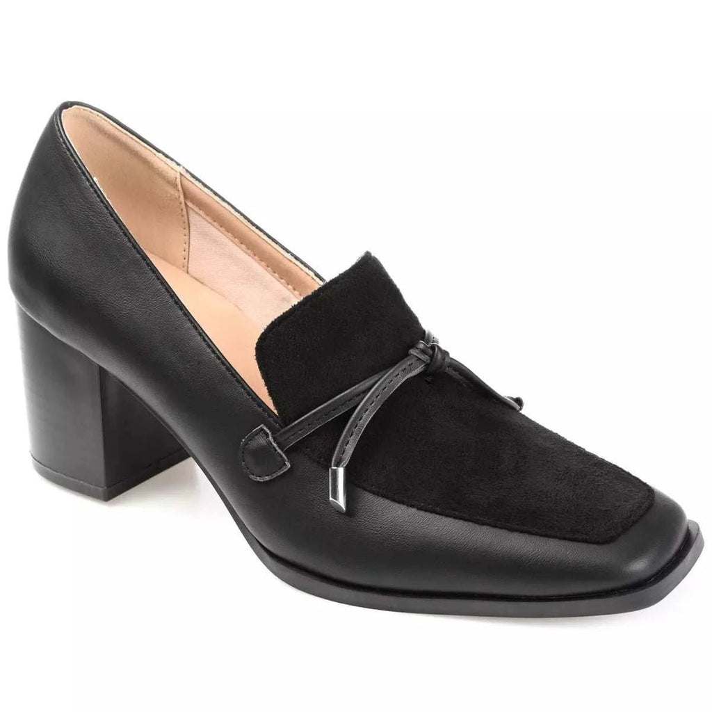 Women's Comfort Foam Square Toe Mid Stacked Heel Pumps - Primrose Signature Boutique