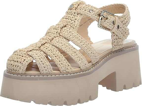 Lasly Raffia Fisherman Plateausandalen für Damen-zoom-