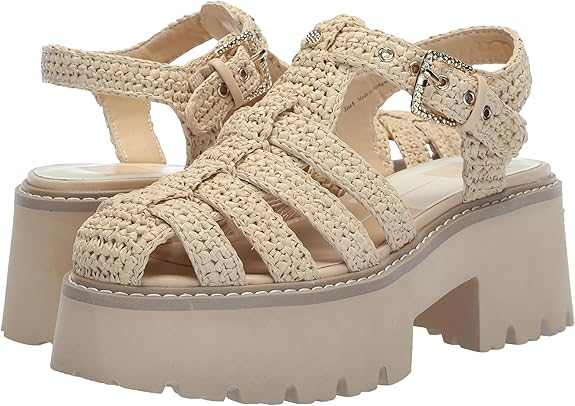 Lasly Raffia Fisherman Plateausandalen für Damen-zoom-