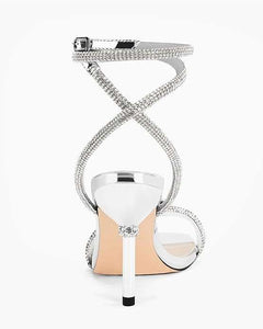 Women's Rhinestone Strappy Heels - Primrose Signature Boutique