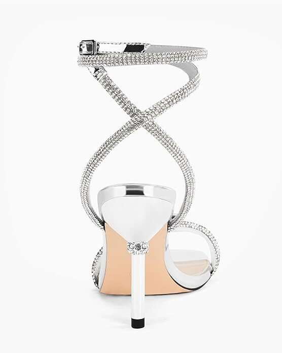 Women's Rhinestone Strappy Heels - Primrose Signature Boutique