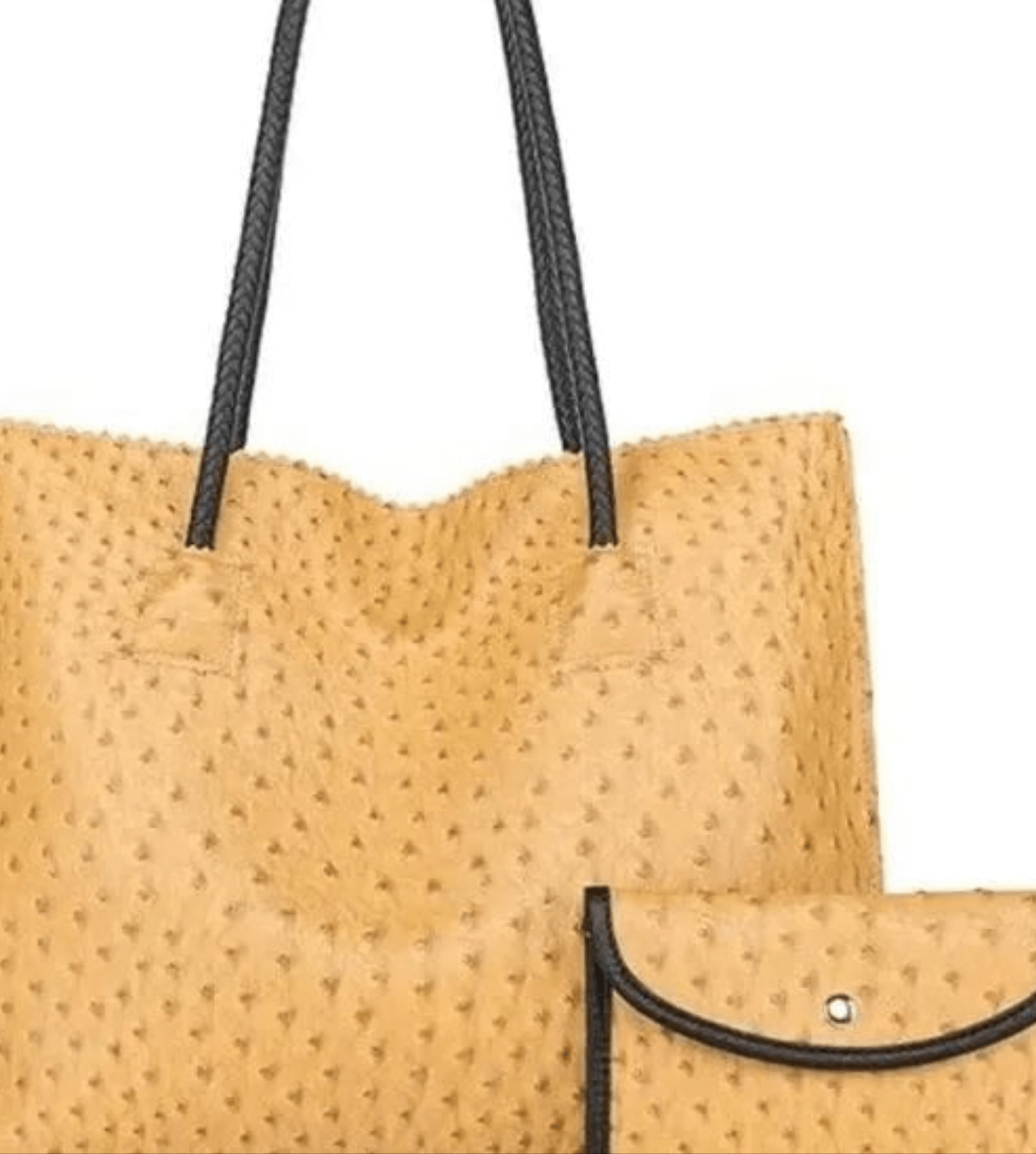 Yellow Ostrich Shoulder BagTote