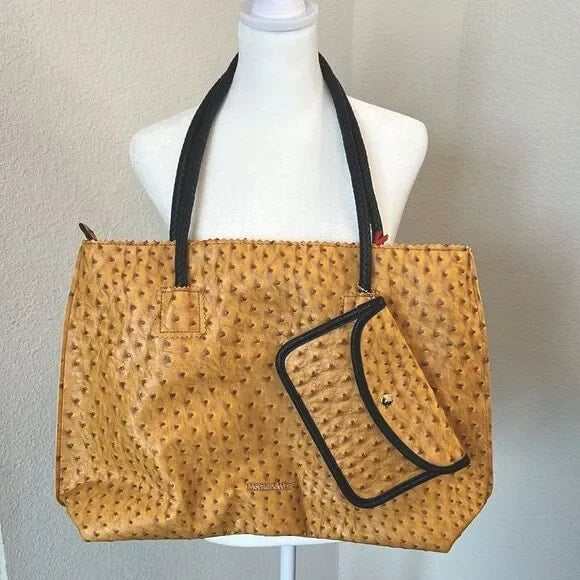 Yellow Ostrich Shoulder BagTote