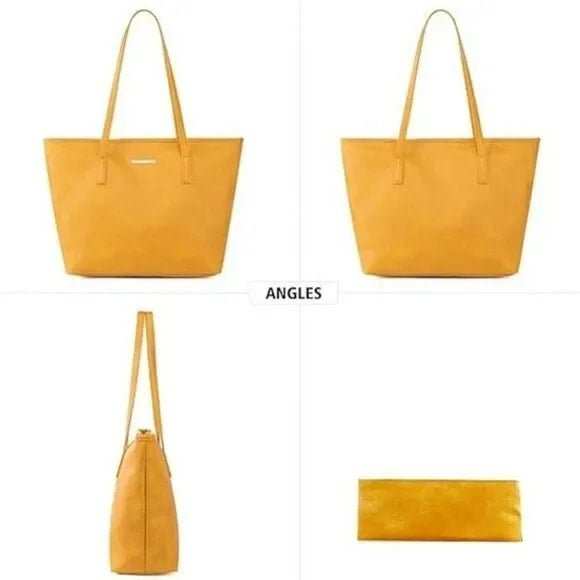 Yellow Women's Shoulder Vegan Leather Bag