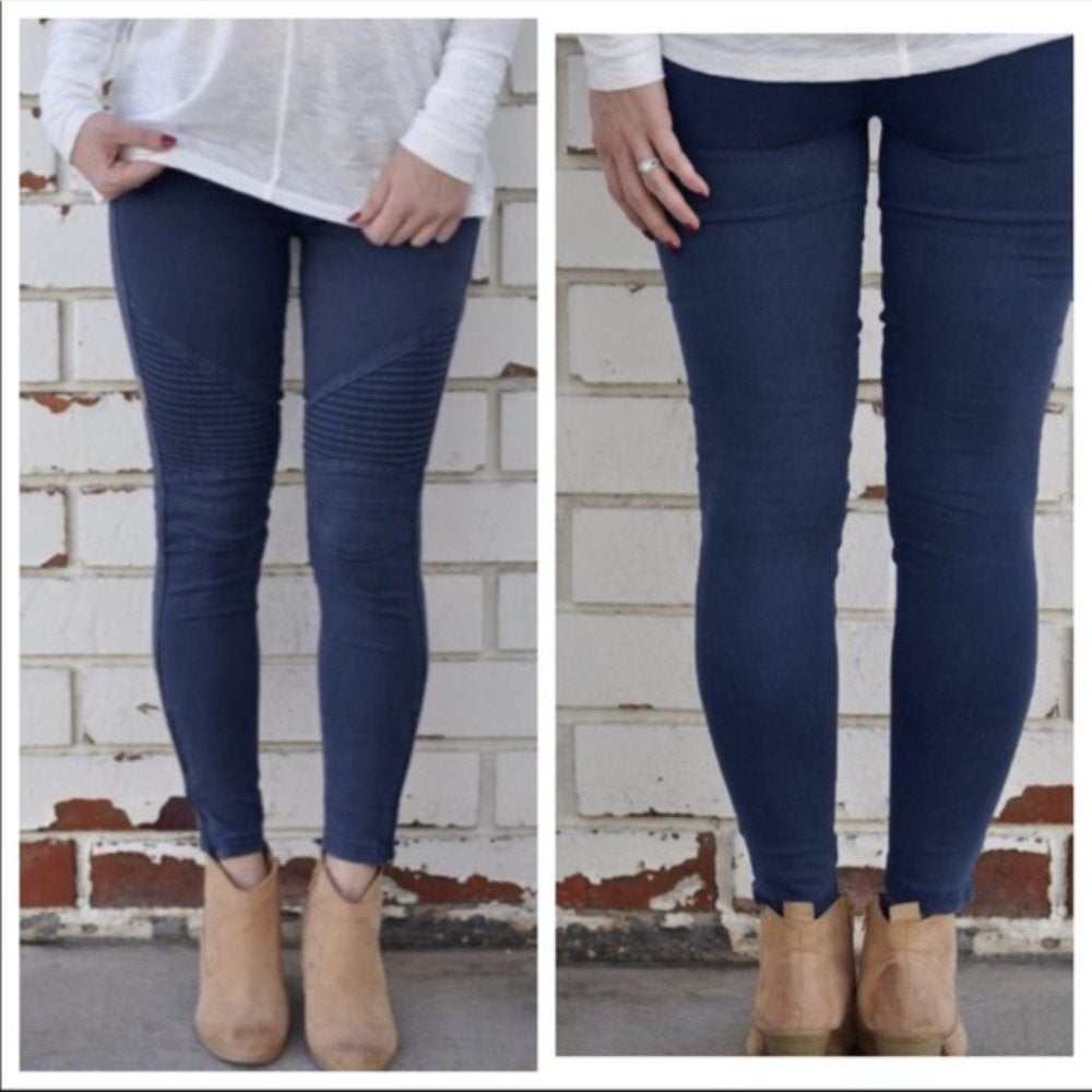 Zipper Trim Motto Jeggings - Primrose Signature Boutique