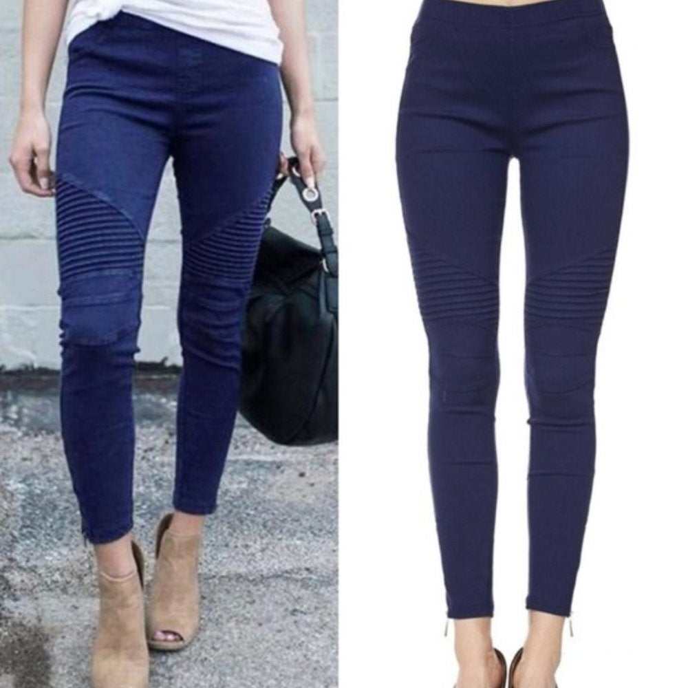 Zipper Trim Motto Jeggings - Primrose Signature Boutique